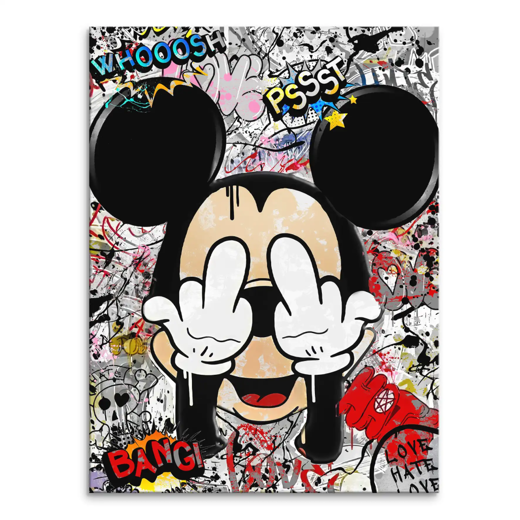 Micky Graffiti Street Art Leinwand Bild INGALERIE