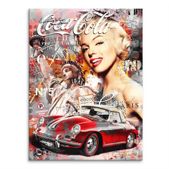 Marilyn Monroe Porsche Pop Art Leinwand Bild