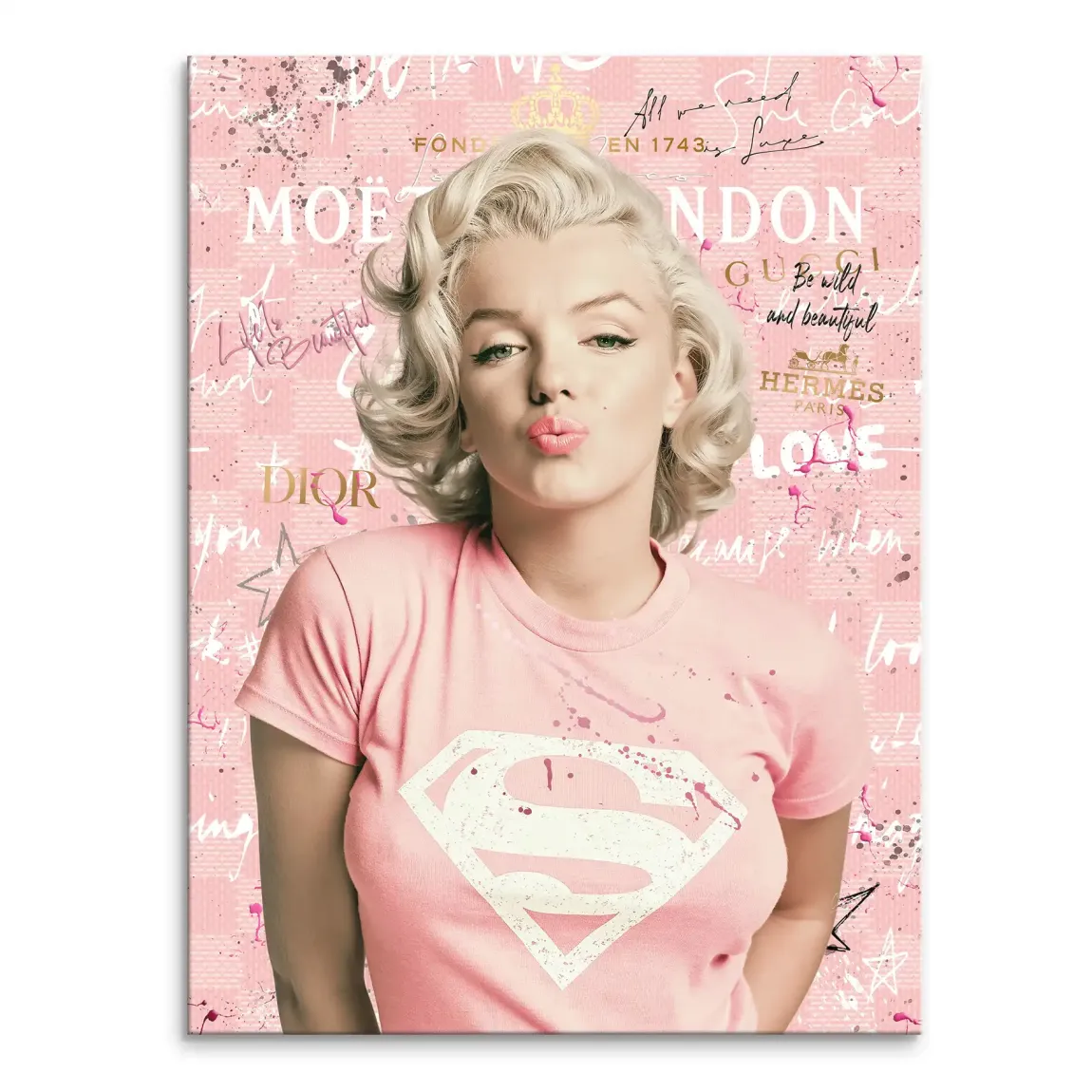 Marilyn Monroe Superman Leinwand Bild