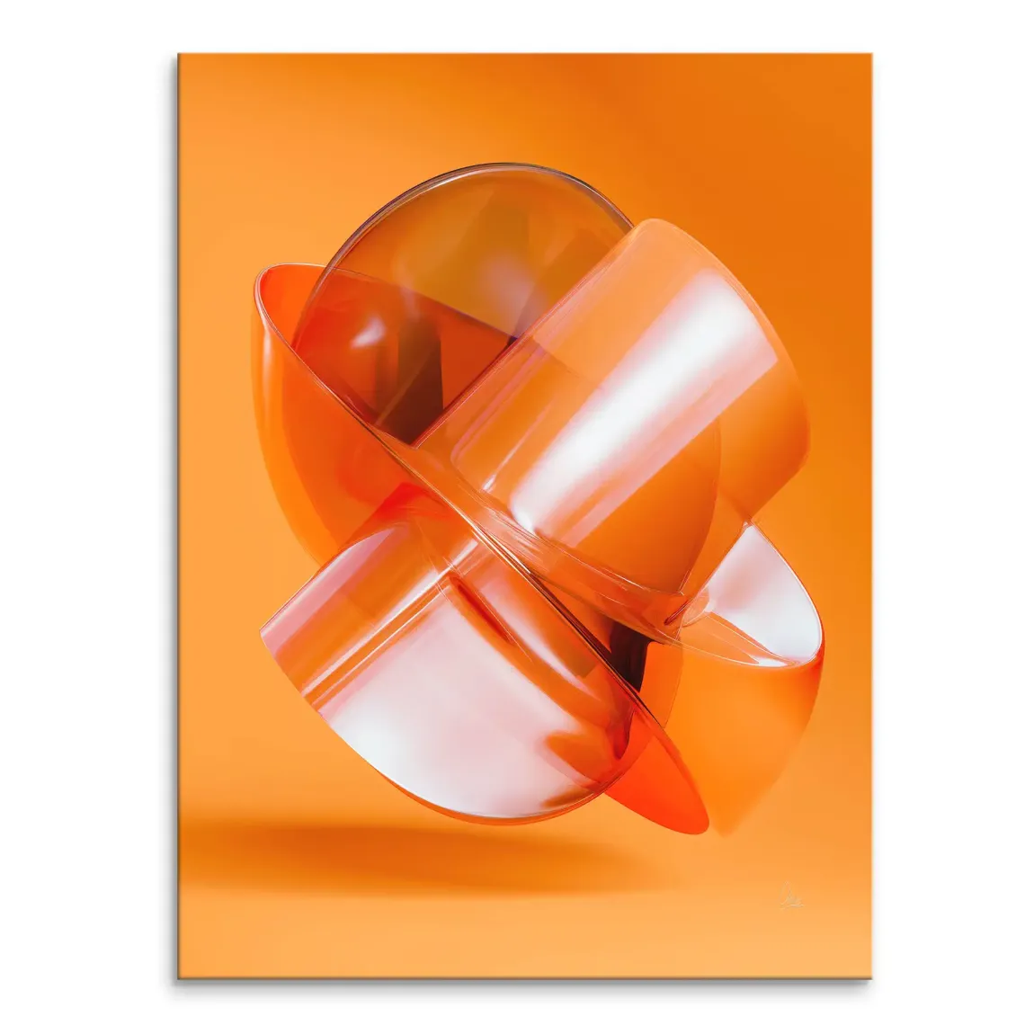 Orange Amber Abstrakt Leinwand Bild