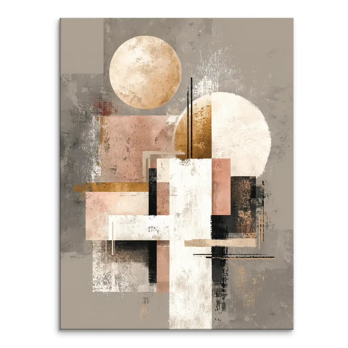 Goldene Geometrie Leinwand Bild