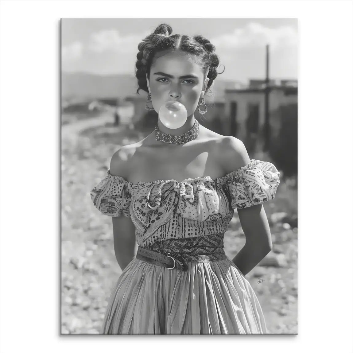 Young Frida Bubble Gum Leinwand Bild INGALERIE