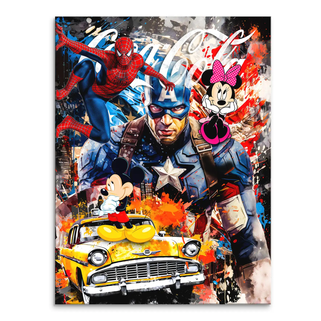 Captain Amerika Pop Art Leinwand Bild INGALERIE