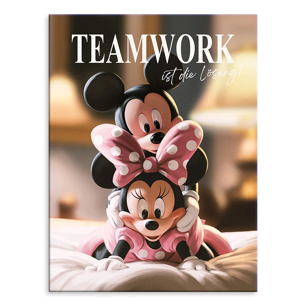 Mickey & Minnie Teamwork Leinwand Bild