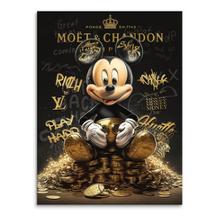 Micky Gold Pop Art Leinwand Bild