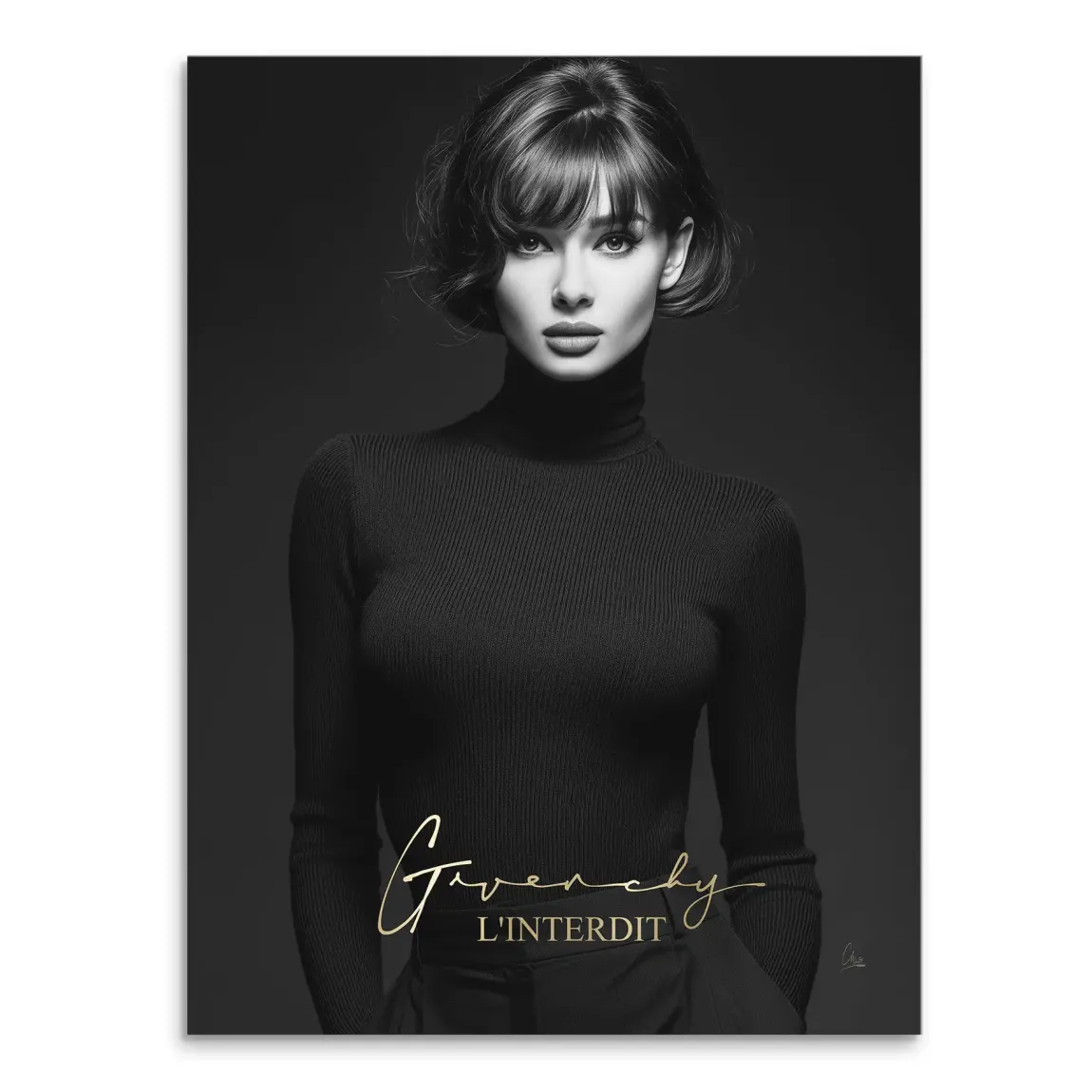 Audrey Givenchy Noir Leinwand Bild