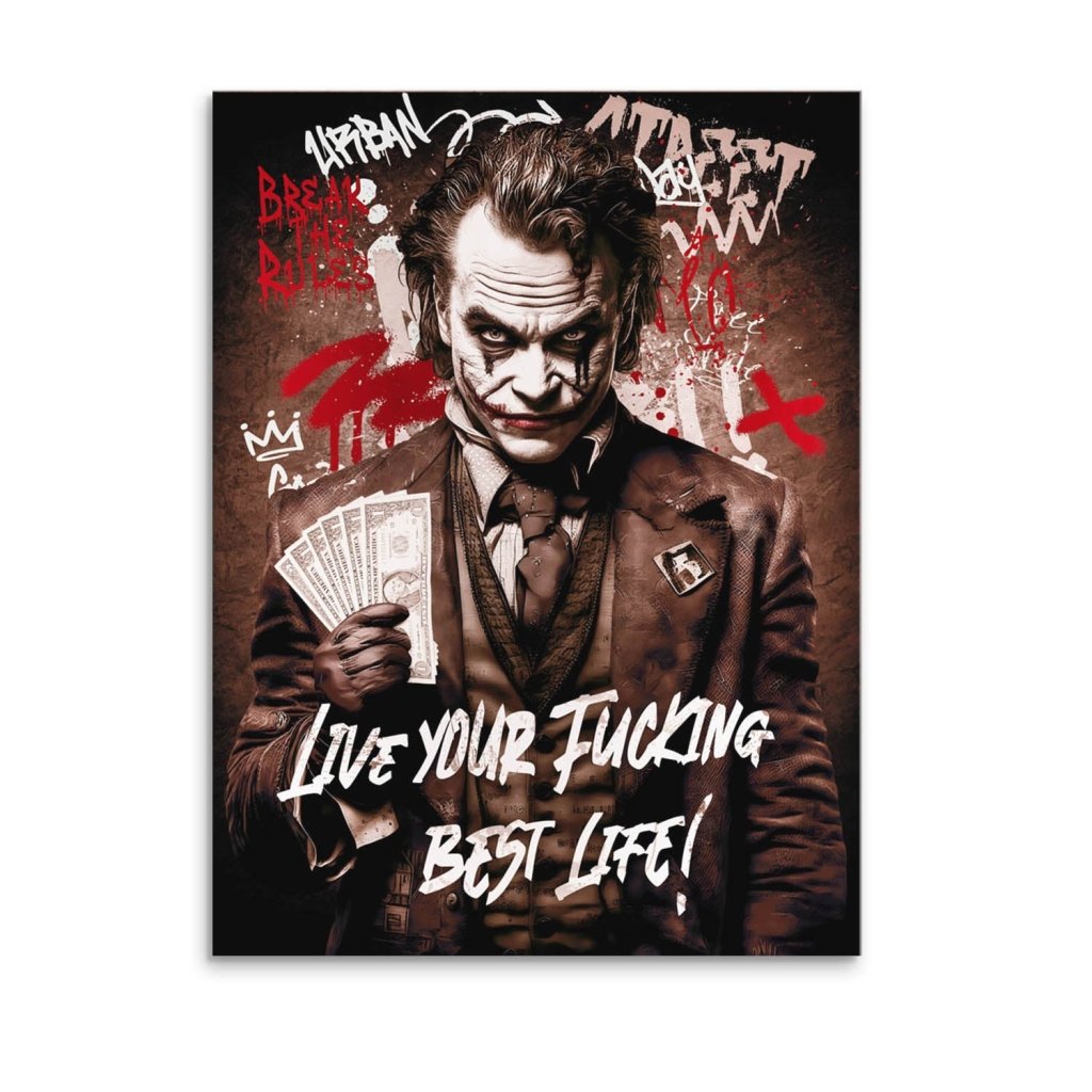 Joker Best Life Retro Style Leinwand Bild INGALERIE