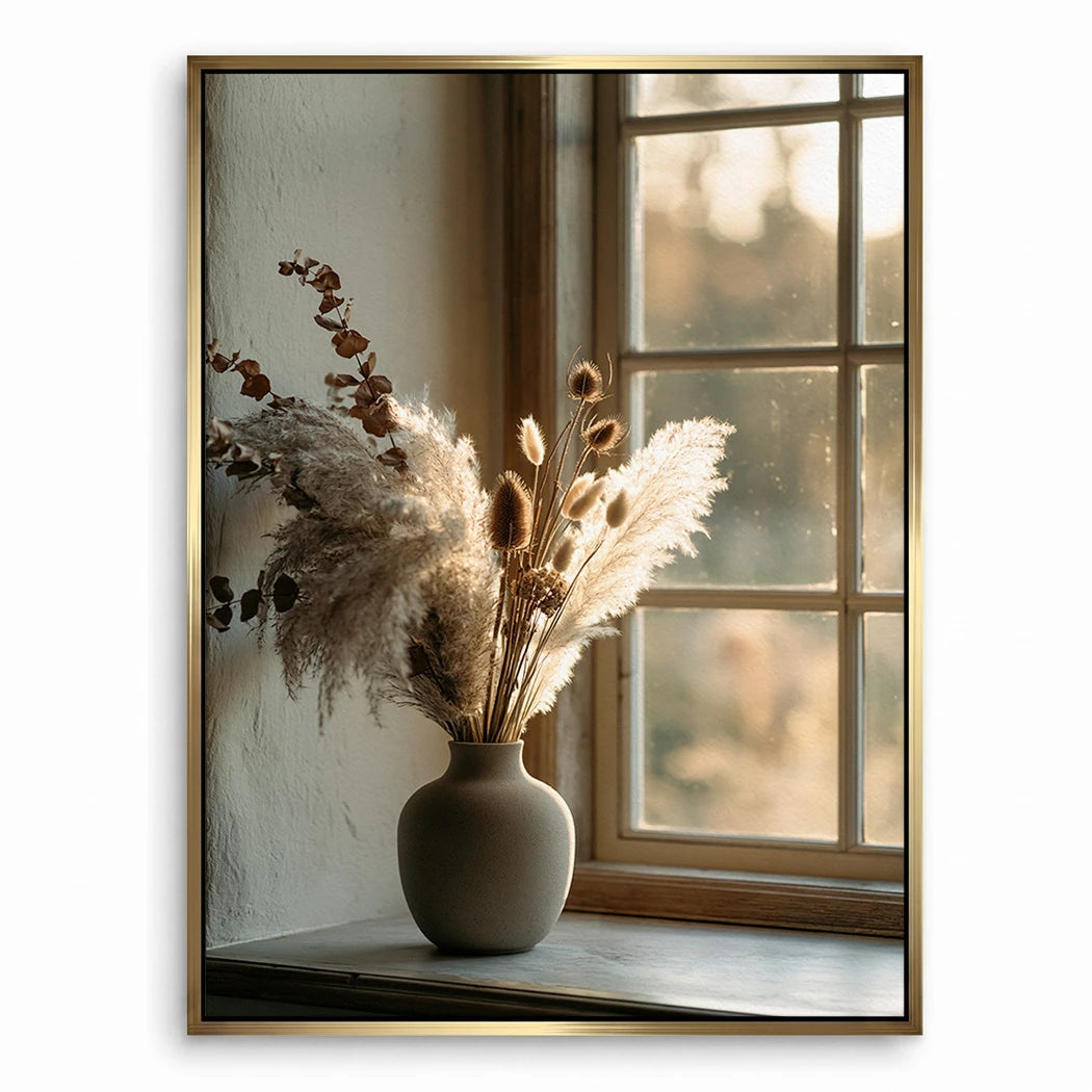 Pampas Fensterlicht Leinwand Bild