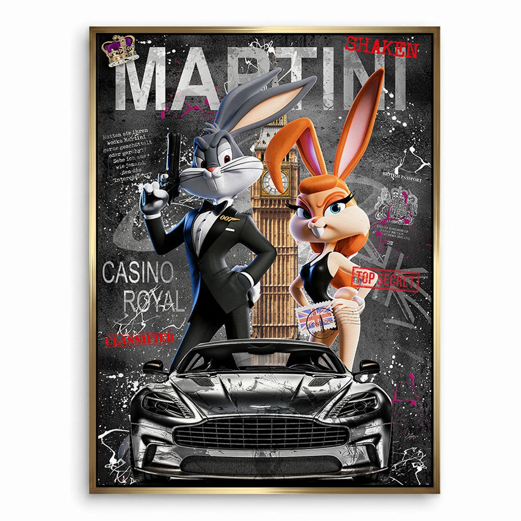 Agenten Hase Leinwand Bild