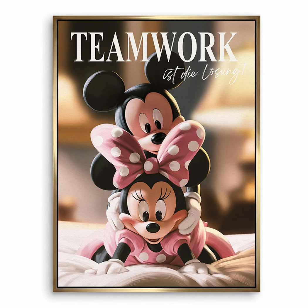 Mickey & Minnie Teamwork Leinwand Bild