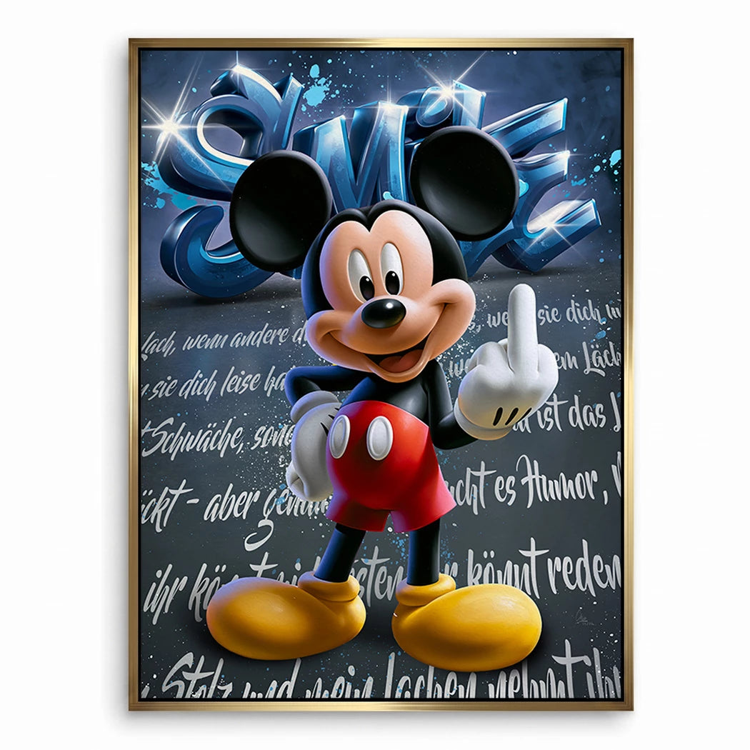 Micky Lacht Leinwand Bild