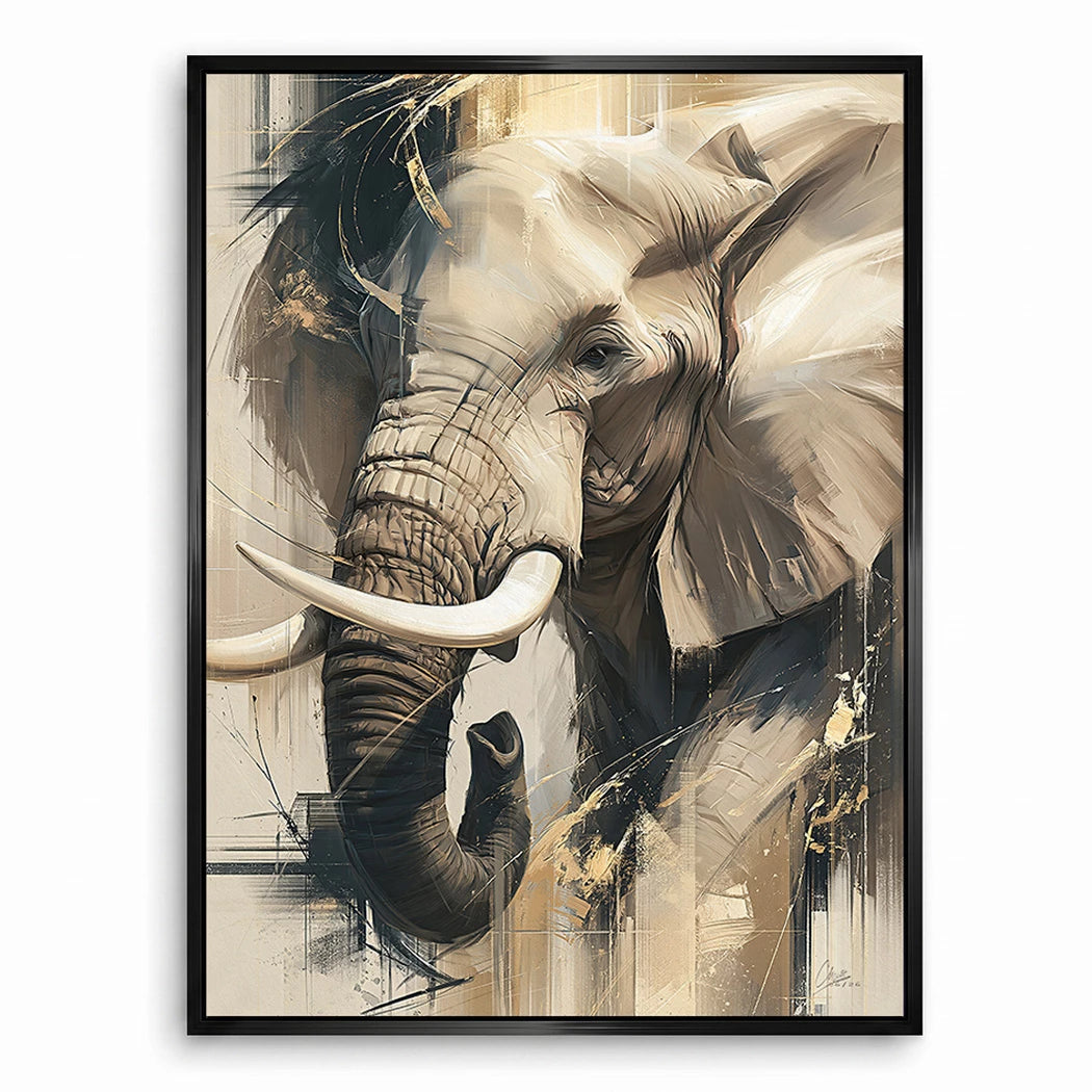 Goldener Elefant Leinwand Bild