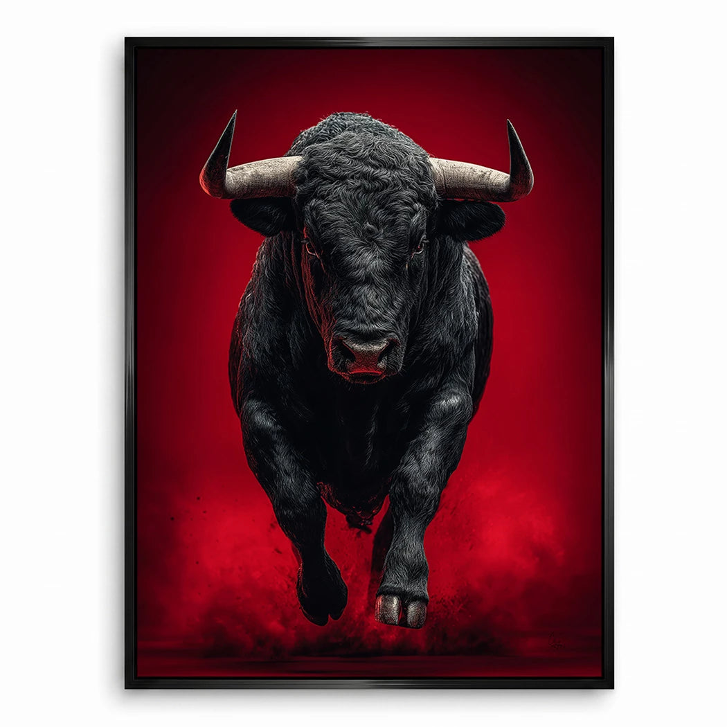 Schwarzer Stier Leinwand Bild