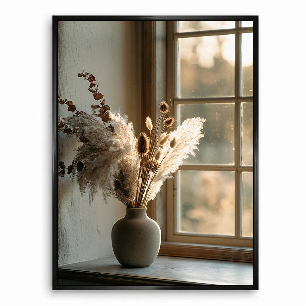 Pampas Fensterlicht Leinwand Bild
