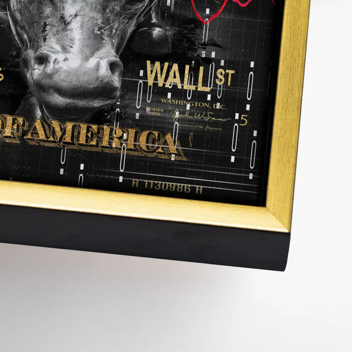 Dagobert Duck Wallstreet Black Gold Leinwand Bild