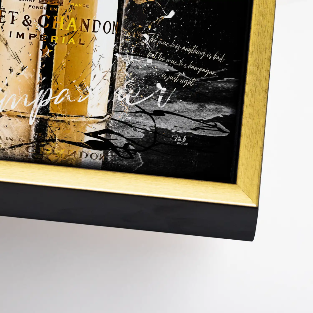 Champagner Black Style Leinwand Bild INGALERIE