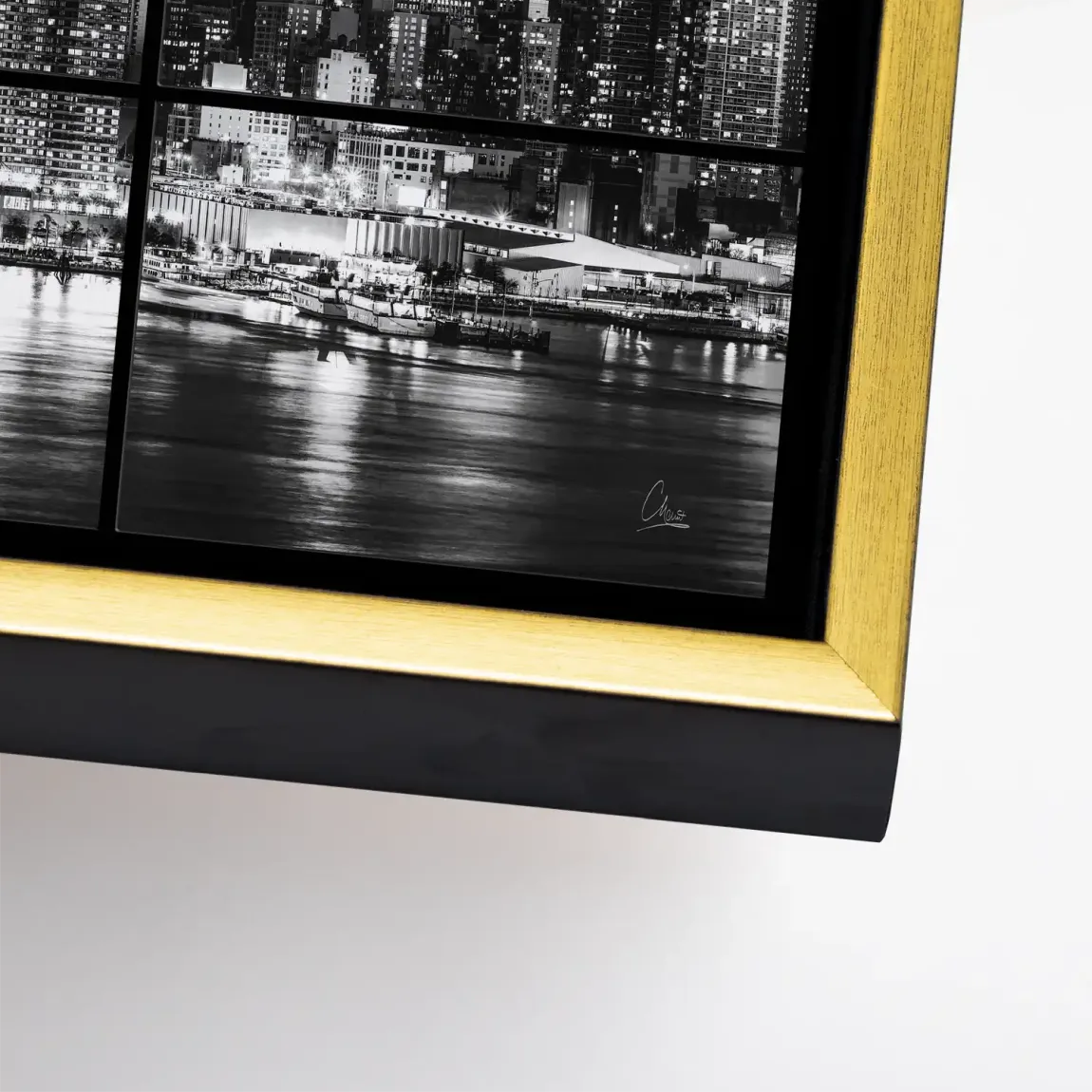 New York Black Skyline Leinwand Bild