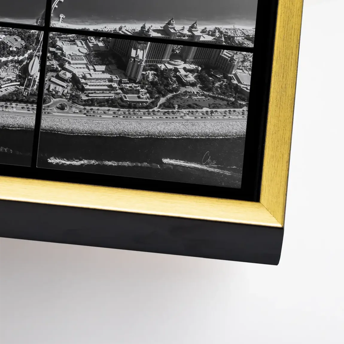 Palm View Dubai Noir Leinwand Bild