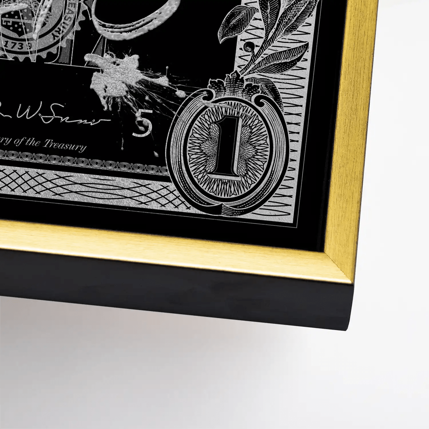 Monney Never Sleeps Dollar Silver Leinwand Bild INGALERIE
