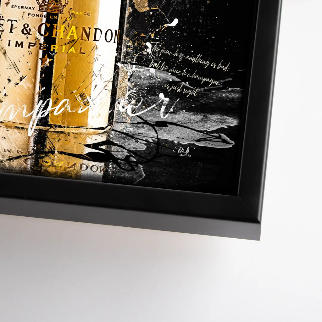Champagner Black Style Leinwand Bild INGALERIE