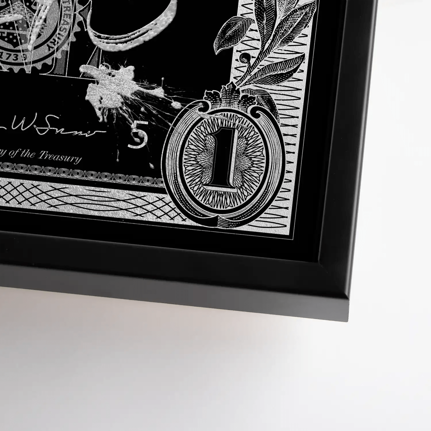 Monney Never Sleeps Dollar Silver Leinwand Bild INGALERIE