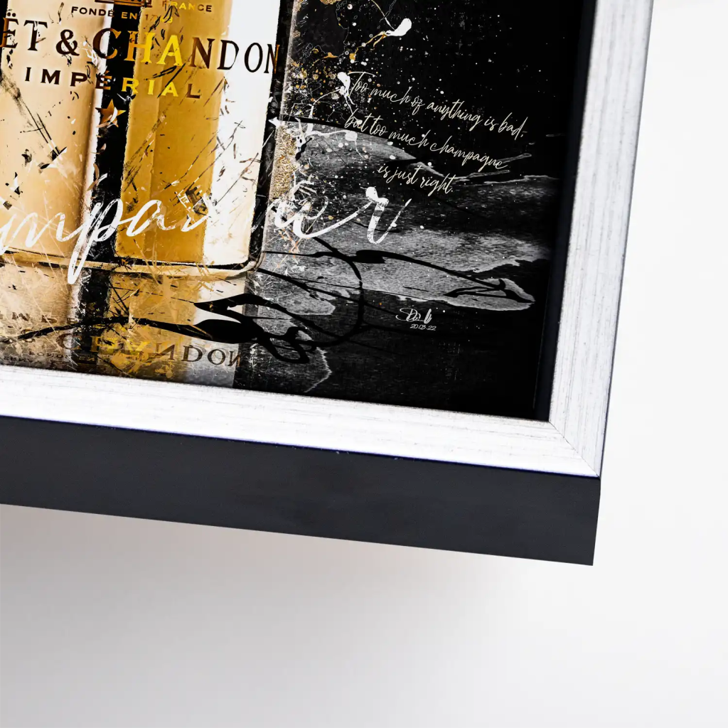 Champagner Black Style Leinwand Bild INGALERIE