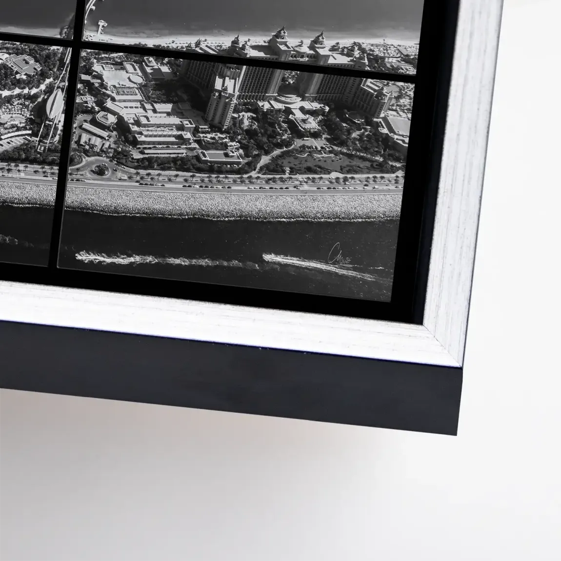 Palm View Dubai Noir Leinwand Bild