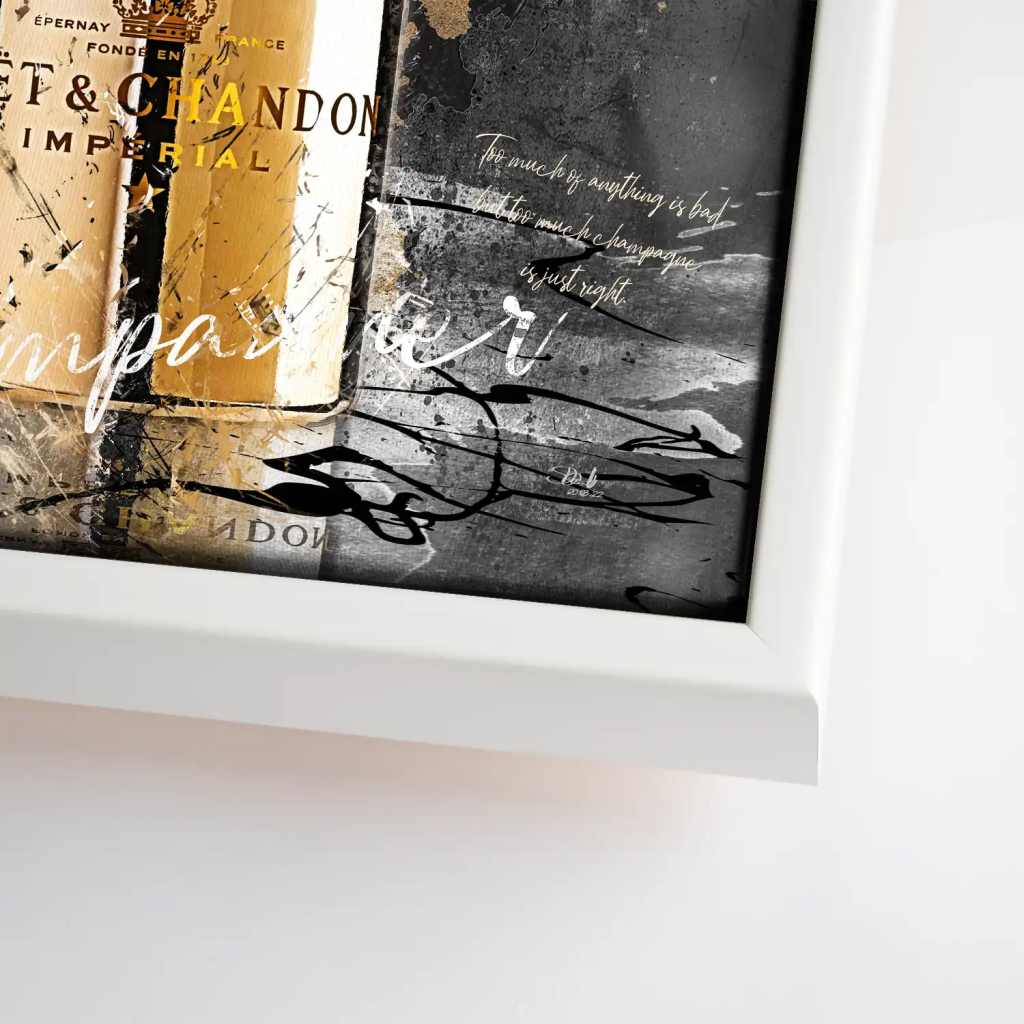 Champagner Dark Style Leinwand Bild INGALERIE