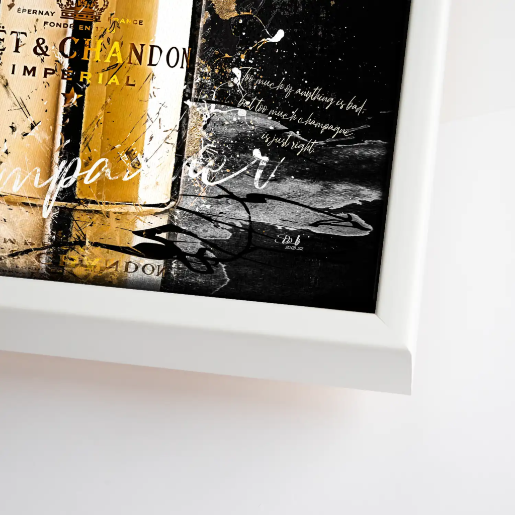 Champagner Black Style Leinwand Bild INGALERIE
