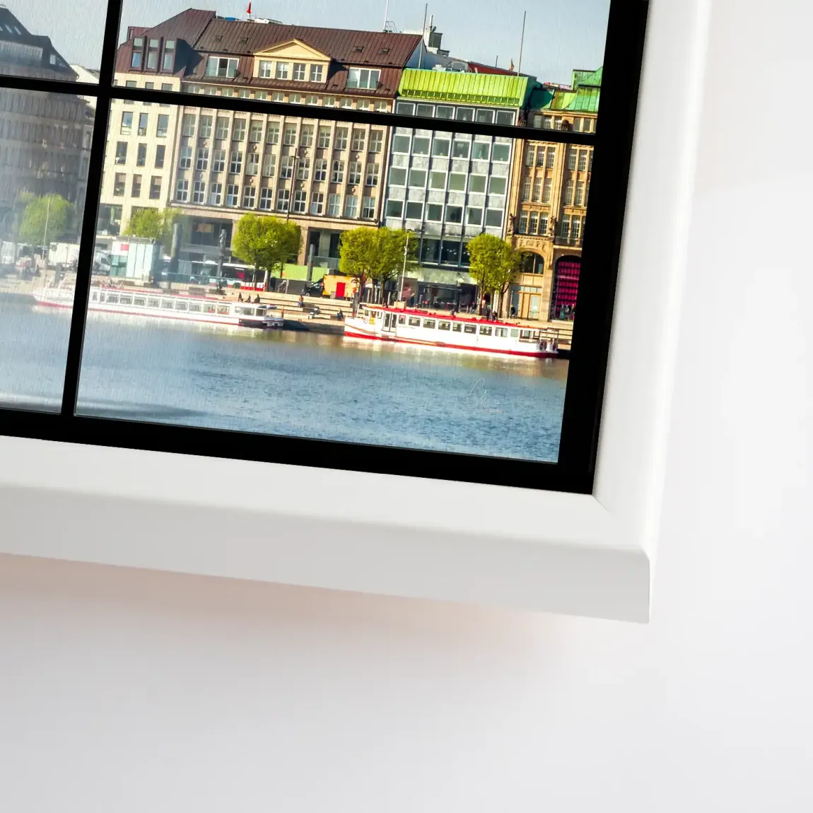 Sunset View Hamburg Leinwand Bild