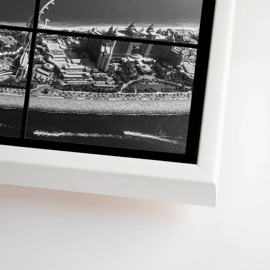 Palm View Dubai Noir Leinwand Bild