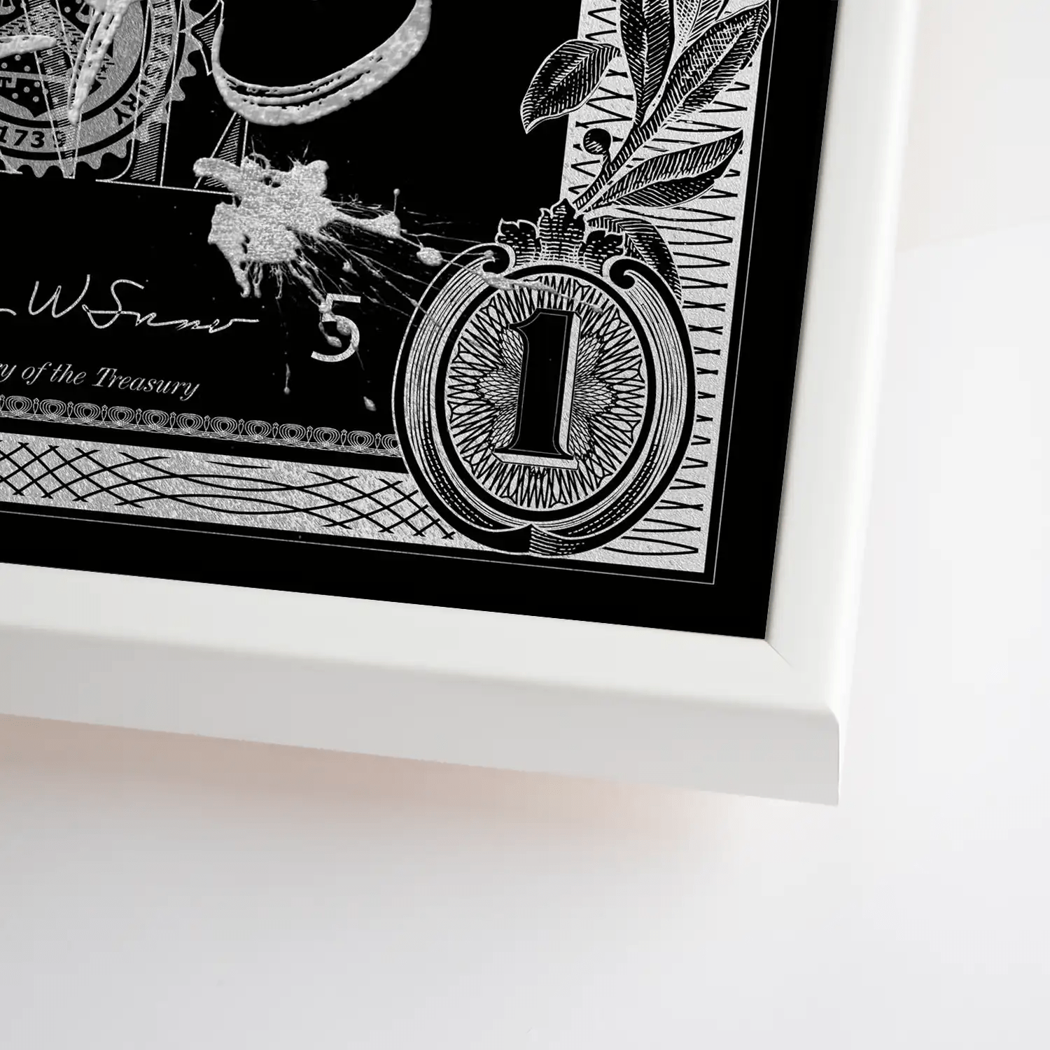 Monney Never Sleeps Dollar Silver Leinwand Bild INGALERIE