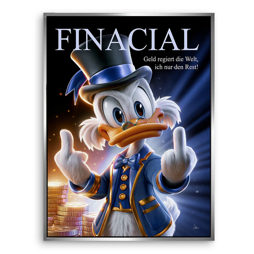 Financial Dagobert Duck Leinwand Bild