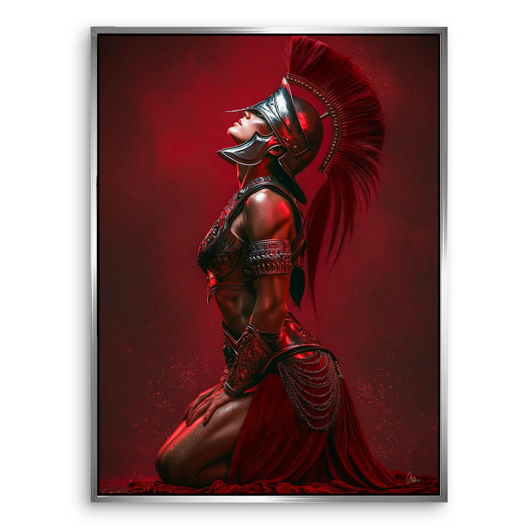 Rote Kriegerin Leinwand Bild