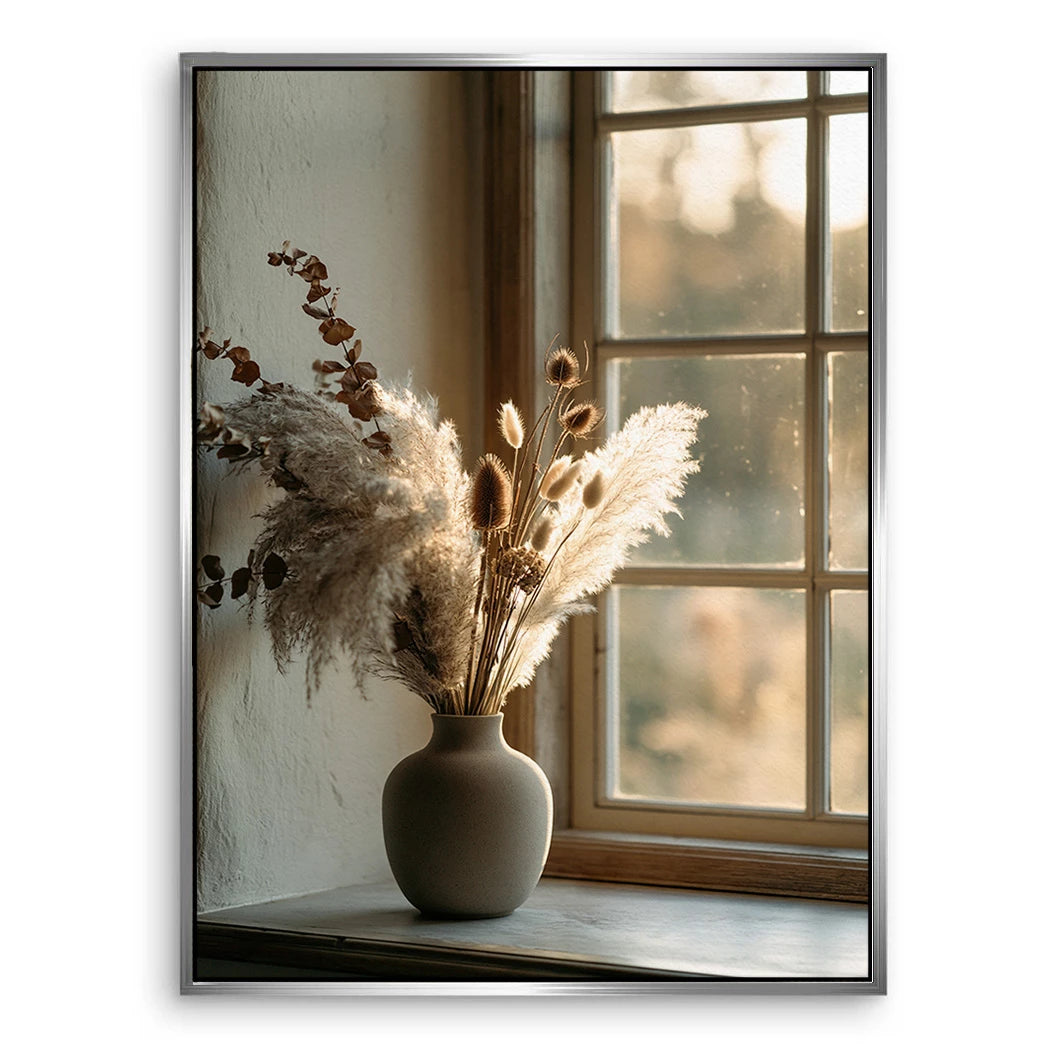 Pampas Fensterlicht Leinwand Bild