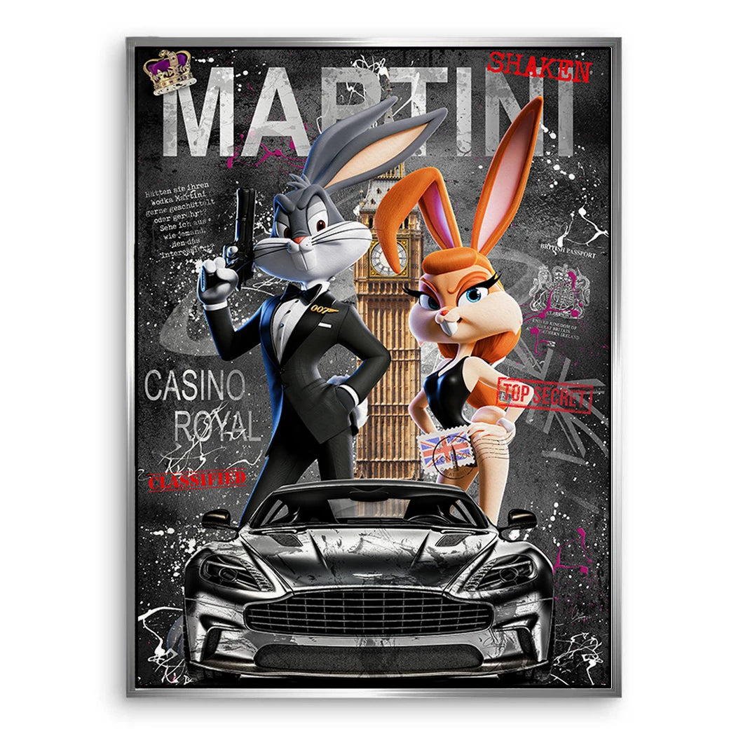 Agenten Hase Leinwand Bild