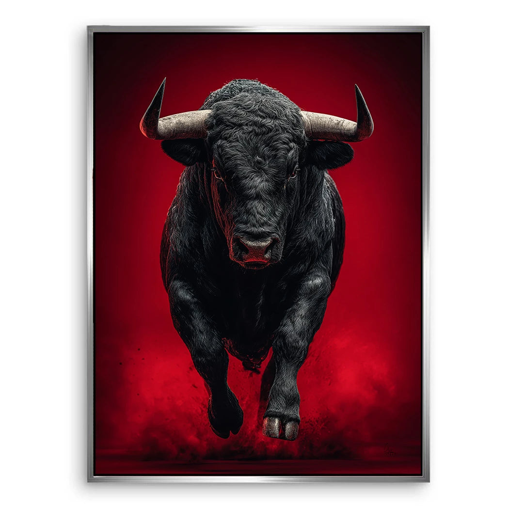 Schwarzer Stier Leinwand Bild