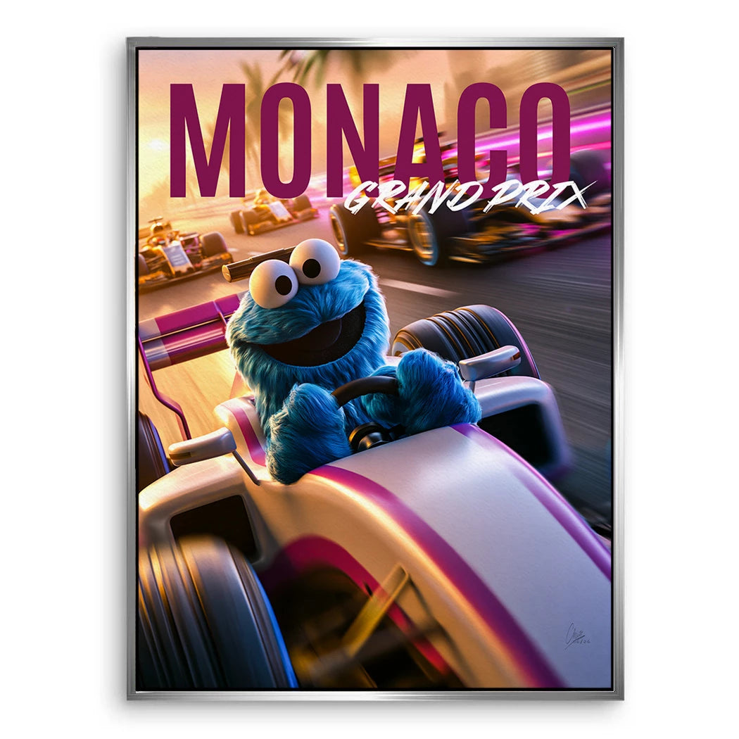 Krümelmonster Grand Prix Leinwand Bild