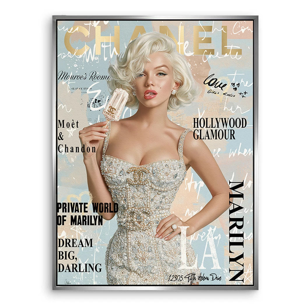 Marilyn Eis Glamour Leinwand Bild