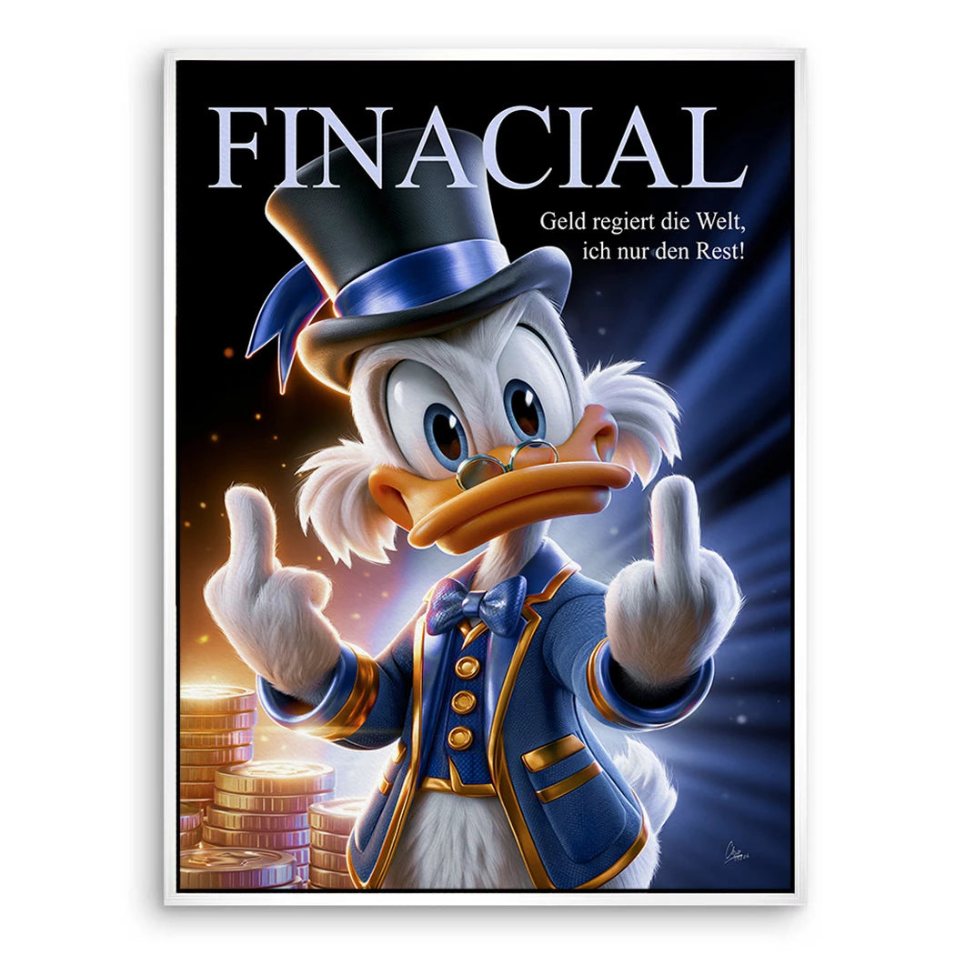 Financial Dagobert Duck Leinwand Bild