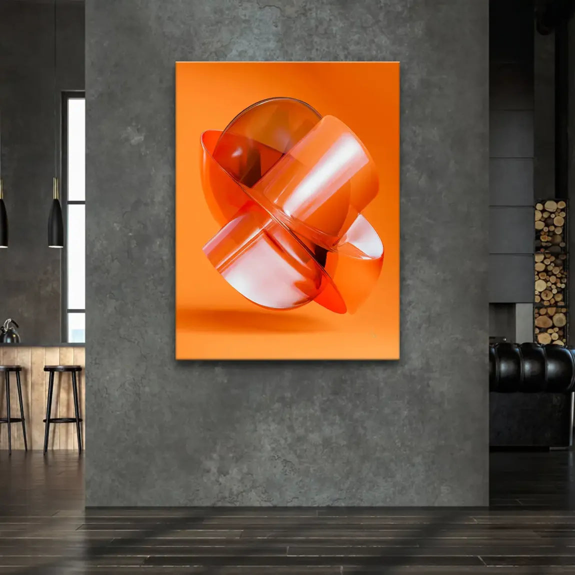 Orange Amber Abstrakt Leinwand Bild