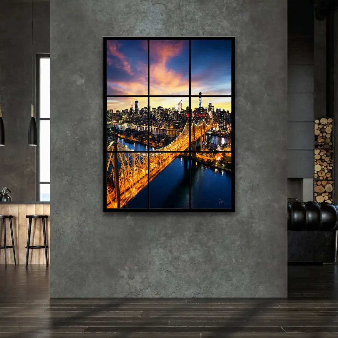 City Lights Manhattan Leinwand Bild