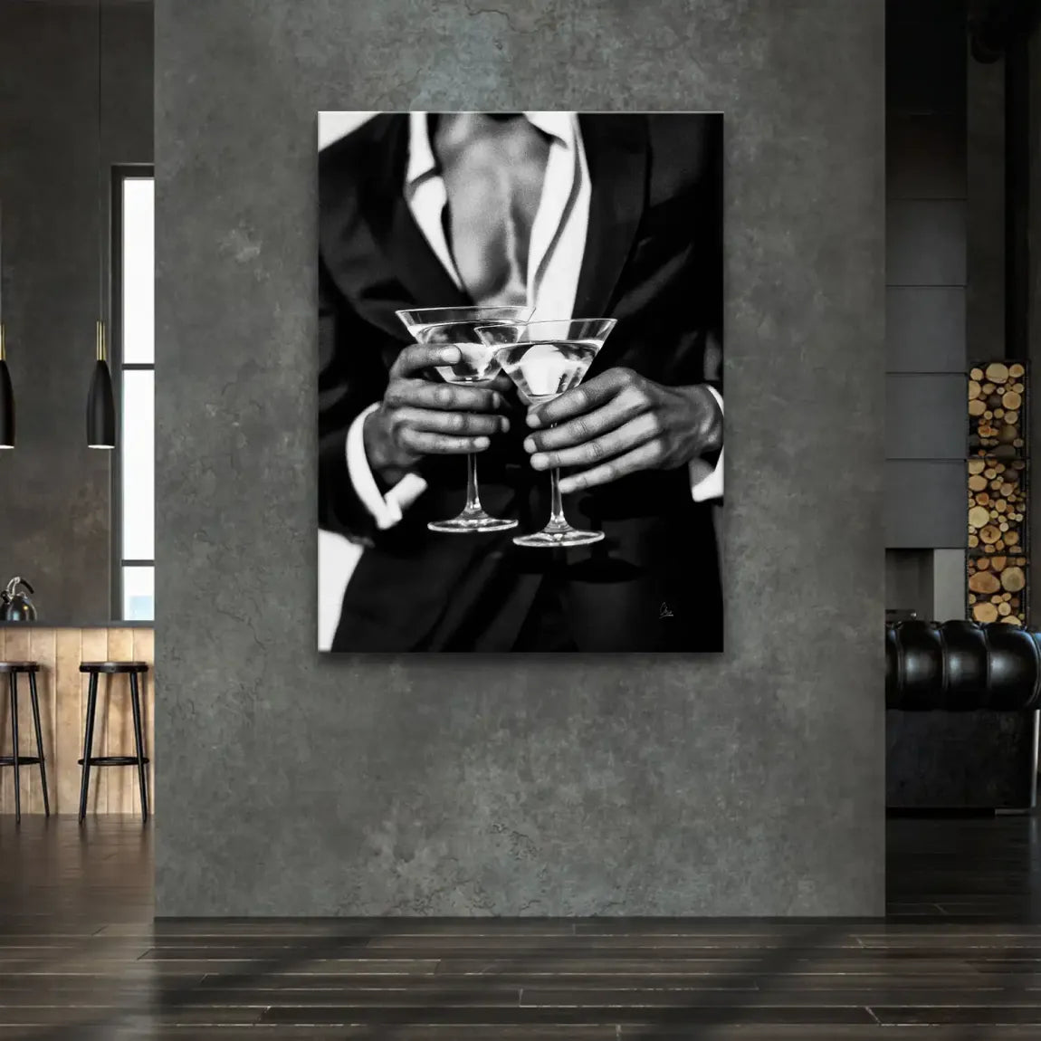Gentleman Noire Leinwand Bild