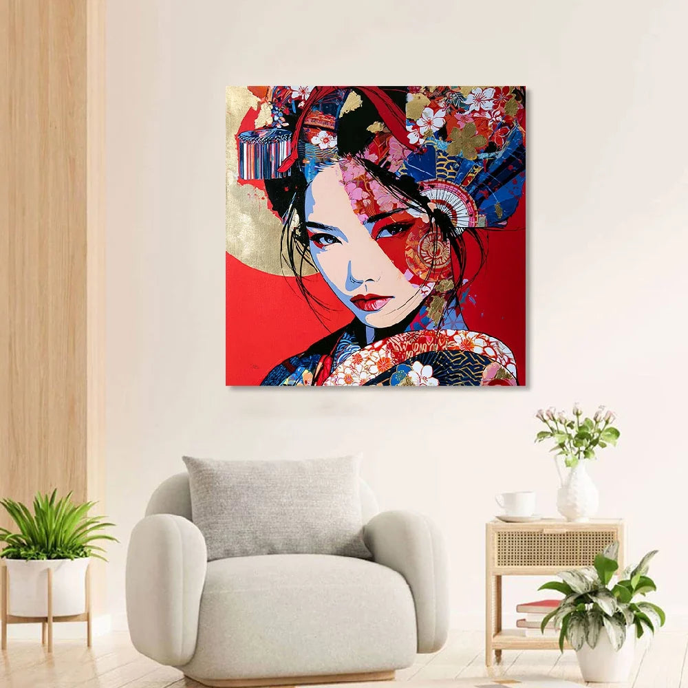 Geisha Rouge Leinwand Bild
