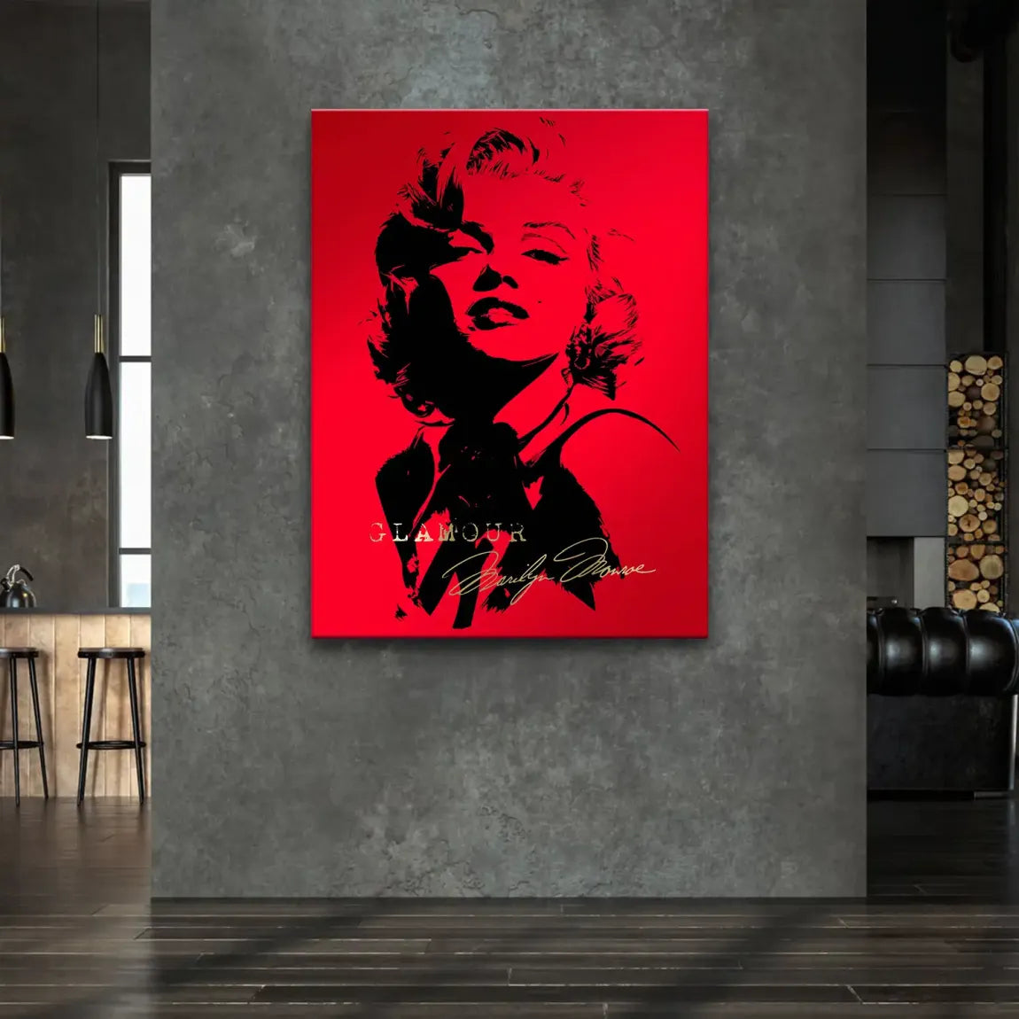 Marilyn Red Glamour Leinwand Bild