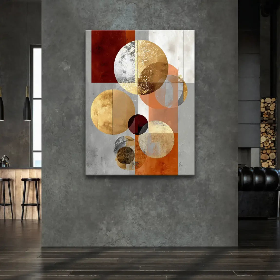 Golden Orbit Leinwand Bild