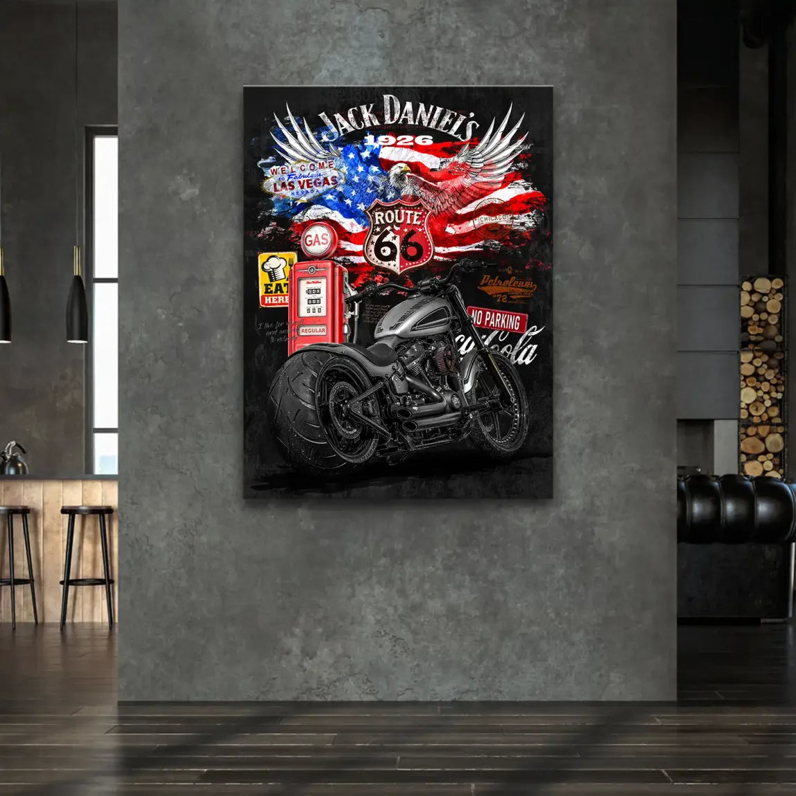 Harley Freedom Pop Art Leinwand Bild