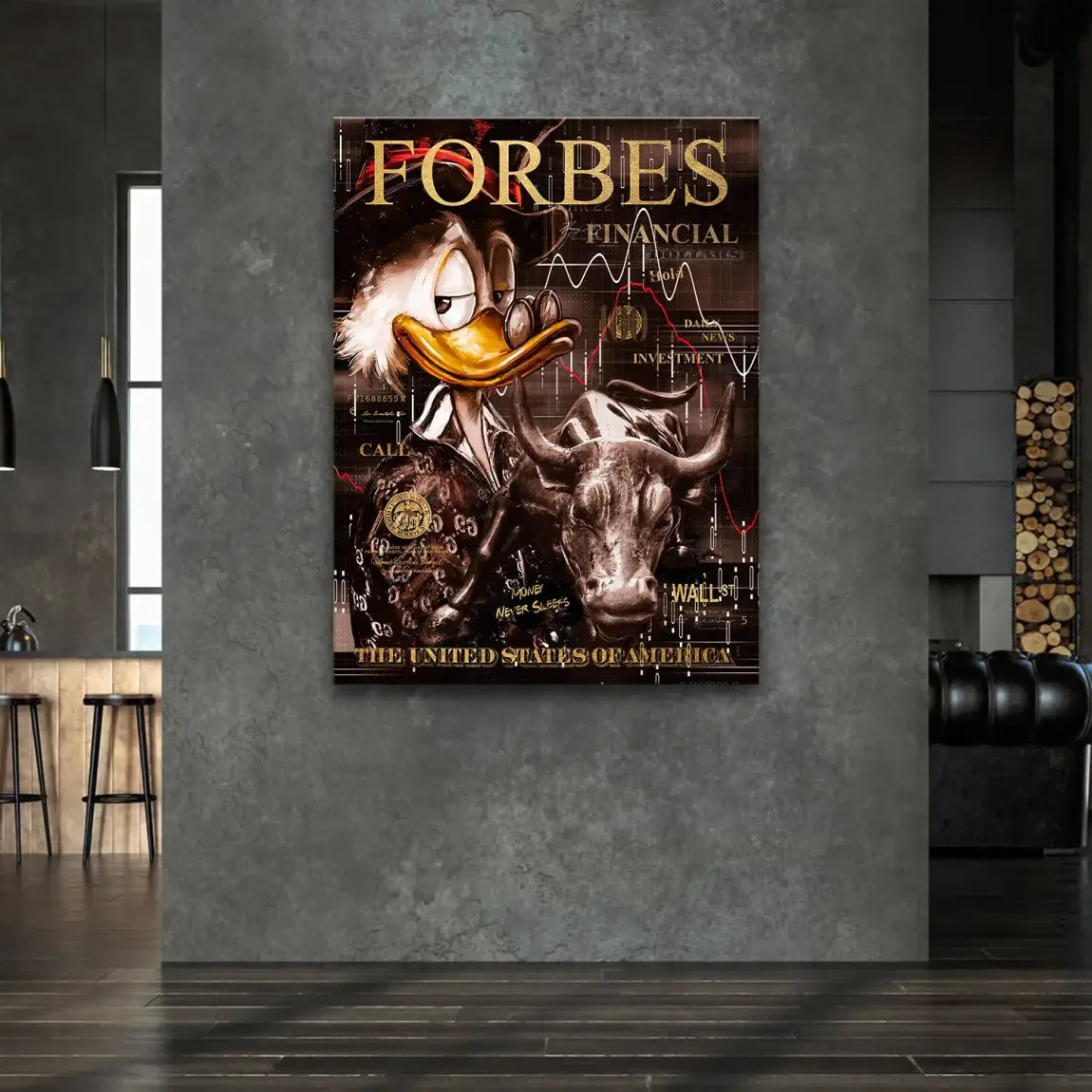 Wall Street Duck Leinwand Bild