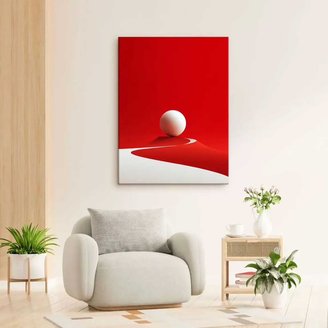 Rote Sphäre Leinwand Bild