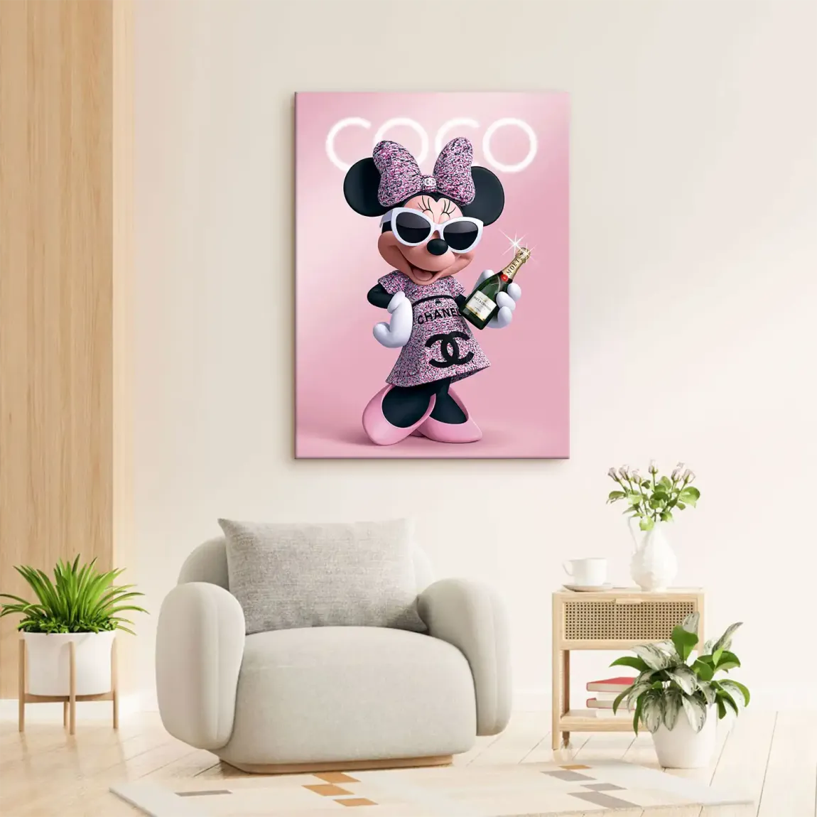 Minnie Maus Moet Leinwand Bild